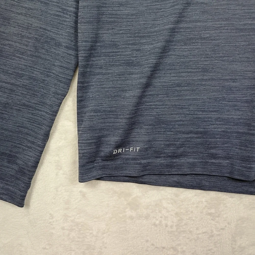 Nike‎ Dri-FIT Mens Quarter Zip Pullover Heathered Blue Grey Performance Top M